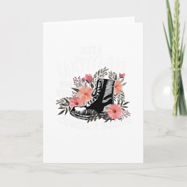 Bara en kvinna bar kampstövlar Veteran Kort (Framsida)