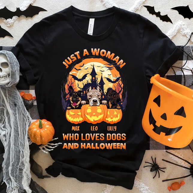 Bara en kvinna som Kärlek Hundar och Halloween Anp T Shirt (Skapare uppladdad)