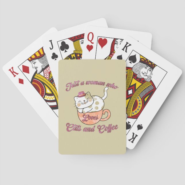 Bara en kvinna som Kärlek katter och kaffe Casinokort (Baksidan)