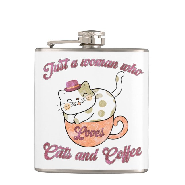 Bara en kvinna som Kärlek katter och kaffe Fickplunta (Framsidan)