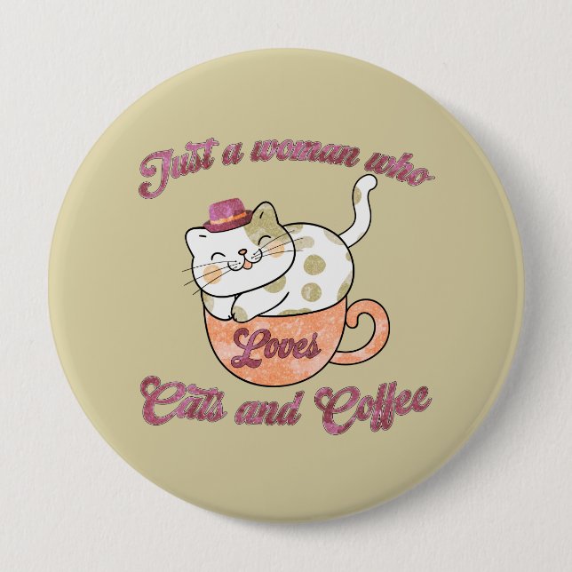 Bara en kvinna som Kärlek katter och kaffe Knapp (Framsida)