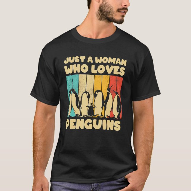 Bara en kvinna som Kärlek Penguins Coola Emperor P T Shirt (Framsida)