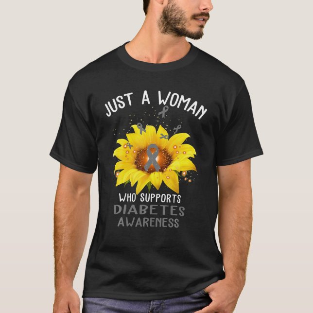 Bara en kvinna som stöder Diabetes Awareness Fitte T Shirt (Framsida)