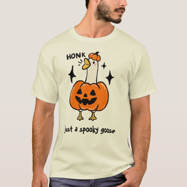 Bara En Lamskräck Tröja, Pumpa Gås Halloween T Shirt (Framsida)