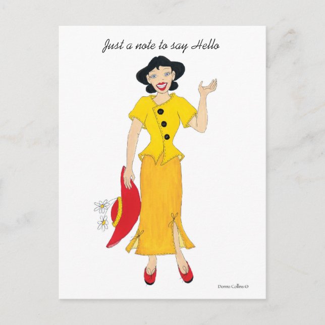 Bara en lapp för att säga Hej vykort (Framsida)