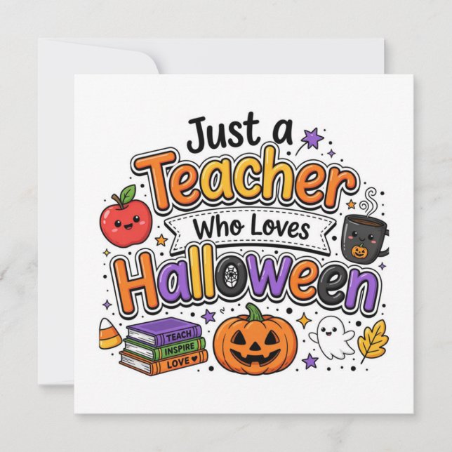 Bara en lärare som älskar Halloween Kort (Framsida)