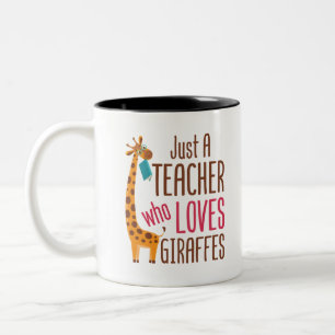 Bara en lärare som Kärlek Giraffes Giraffe Älsk Två-Tonad Mugg