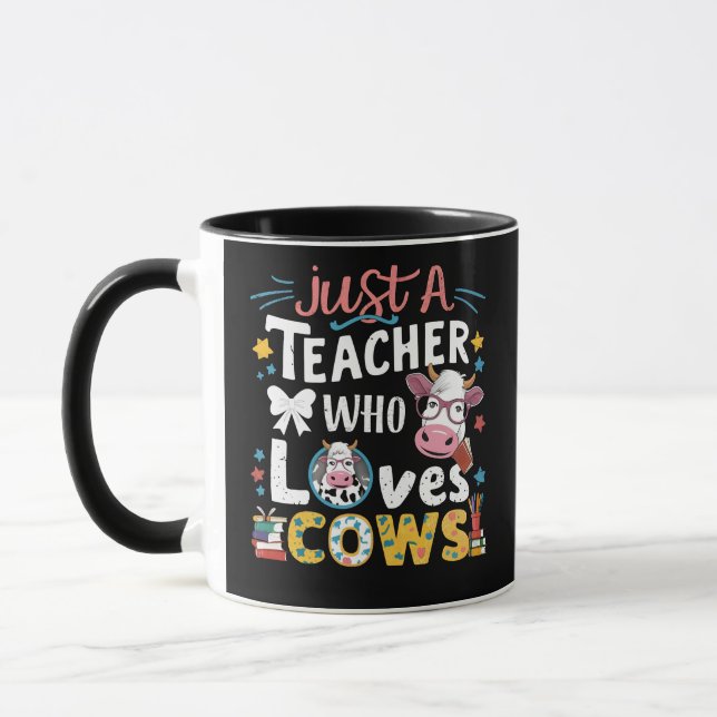 Bara en lärare som Kärlek Kows Back to school Mugg (Vänster)
