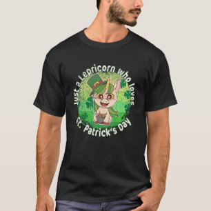 Bara en lepricorn St patricks day Retro Sunset Uni T Shirt