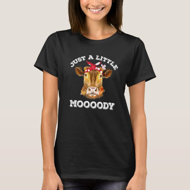 Bara En Lite Dårig Ko Ansikte Bandana Fjäril Långt T Shirt (Framsida)