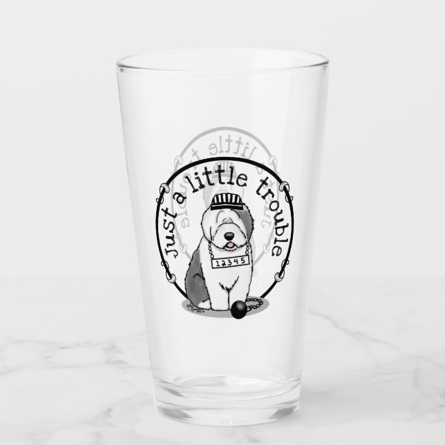 Bara en liten felfri gammal engelsk Sheepdog Grått Glaskopp (Framsida)