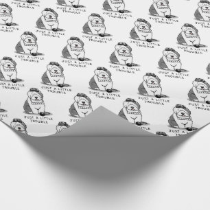 Bara en liten felfri gammal engelsk Sheepdog Grått Presentpapper