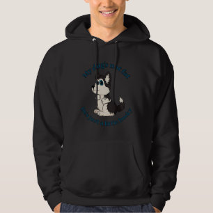 Bara en liten Husky Blue Ögon Boy Hund Hoodie