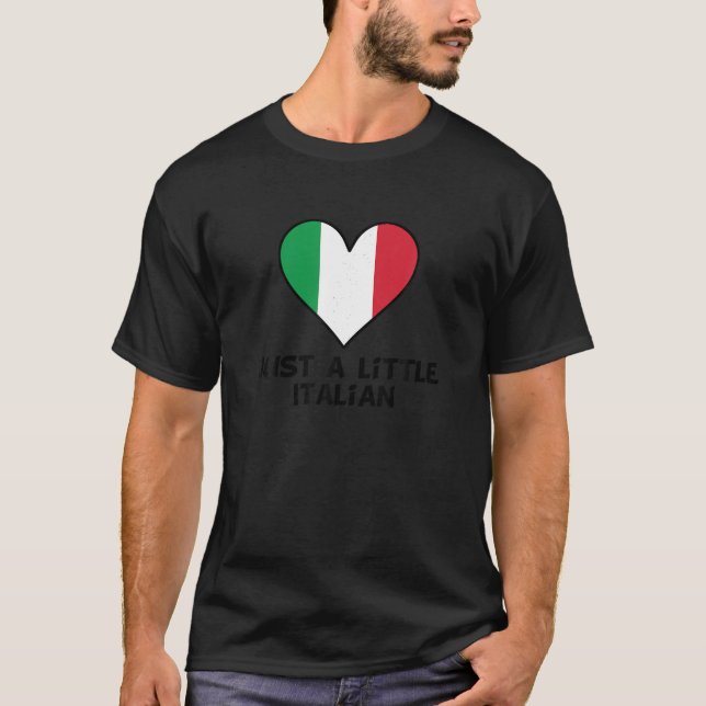 Bara en liten italiensk Flagga Heart-funny Italien T Shirt (Framsida)