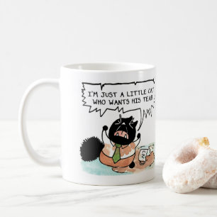 Bara en liten katt som vill ha sitt te! kaffemugg