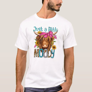 Bara en liten Moody nyck Cow Heifer Bleached T Shirt