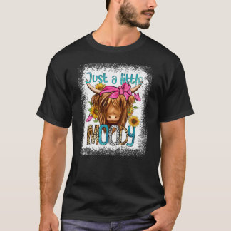 Bara en liten Moody nyck Cow Heifer Bleached T Shirt