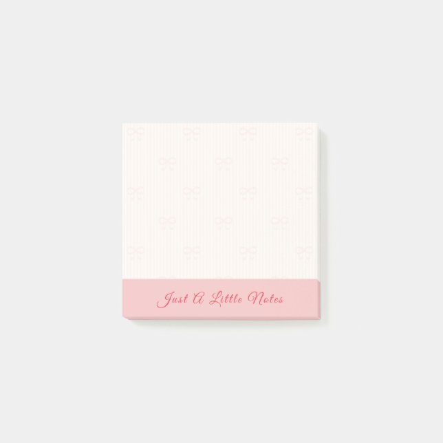 Bara En Liten Not Rosa Båge Vattenstämpel Post-it Block (Framsida)