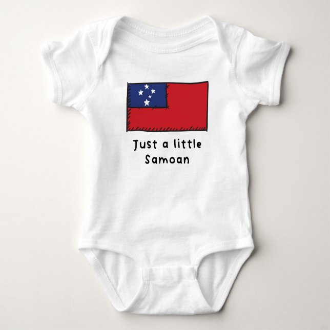 Bara en liten Samoan Funny Cute Samoa Flagga T Shirt (Framsida)