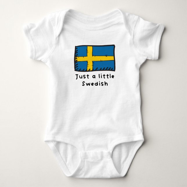 Bara en liten svensk konstig Cute Sverige-Flagga T Shirt (Framsida)