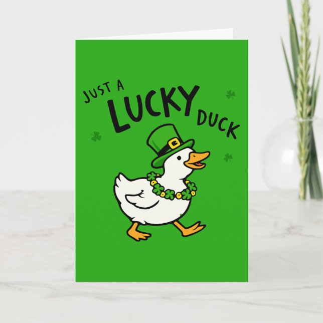 Bara en Lucky Leprechaun Anka Rolig St Patricks Da Kort (Framsida)