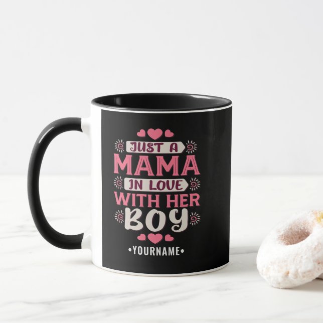 Bara en Mamma i Kärlek med hennes pojke Mugg (Med munk)