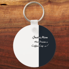 Bara en mamma kaffedröm Minimal typografi Nyckelring