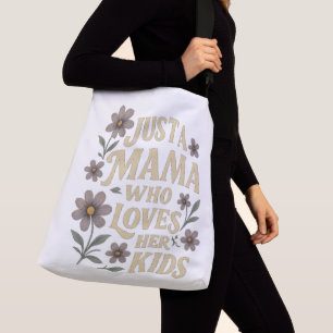 Bara en mamma som älskar sina barn Retro blommig Axelväska