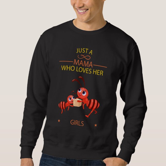Bara en Mamma som Kärlek hennes flickor... Lång Ärmad Tröja (Framsida)