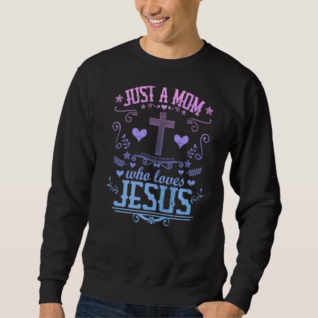 Bara en Mamma som Kärlek Jesus citerade det kristn Lång Ärmad Tröja (Framsida)