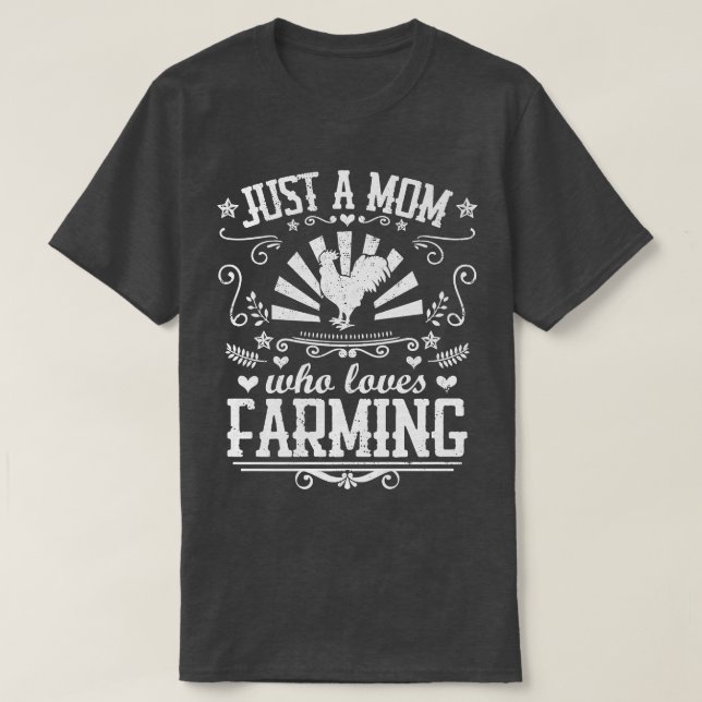 BARA EN MAMMA SOM KÄRLEK JORDBRUK FUNNY Chicken Fa T Shirt (Design framsida)