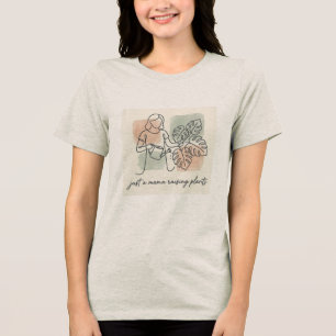 Bara en Mamma som Odlar Växter Minimalistisk Boho T Shirt