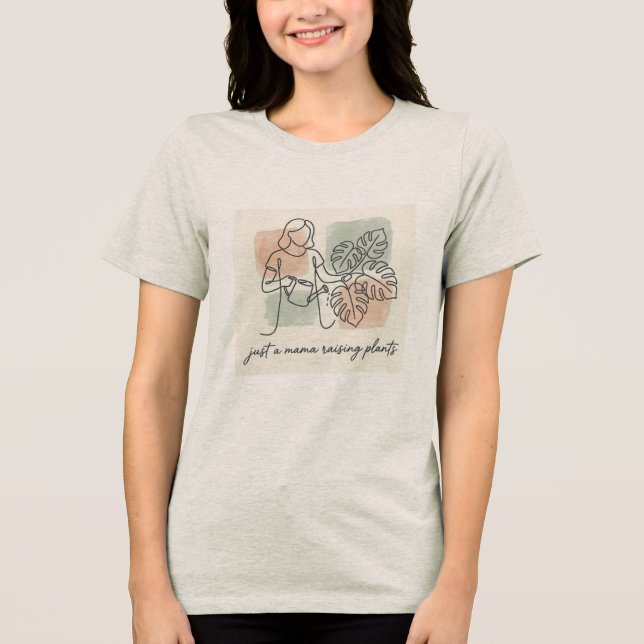 Bara en Mamma som Odlar Växter Minimalistisk Boho  T Shirt (Framsida)