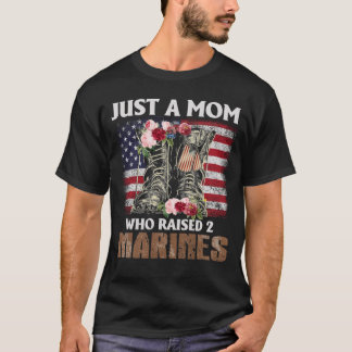 Bara en Mamma som tog upp marinerna i Amerika Flag T Shirt