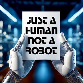 Bara en människa inte en robot Typografi vykort