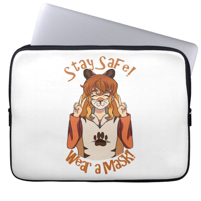 Bära en mask! Elektroniskt fack Laptop Fodral (Framsidan)