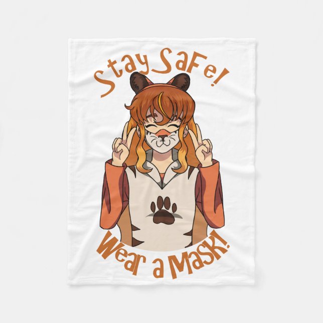 Bära en mask! fleecefilt (Framsidan)