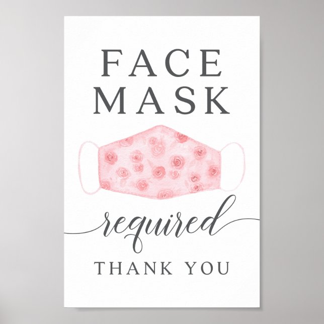 Bära en mask för masksignering av Rosa Poster (Framsidan)