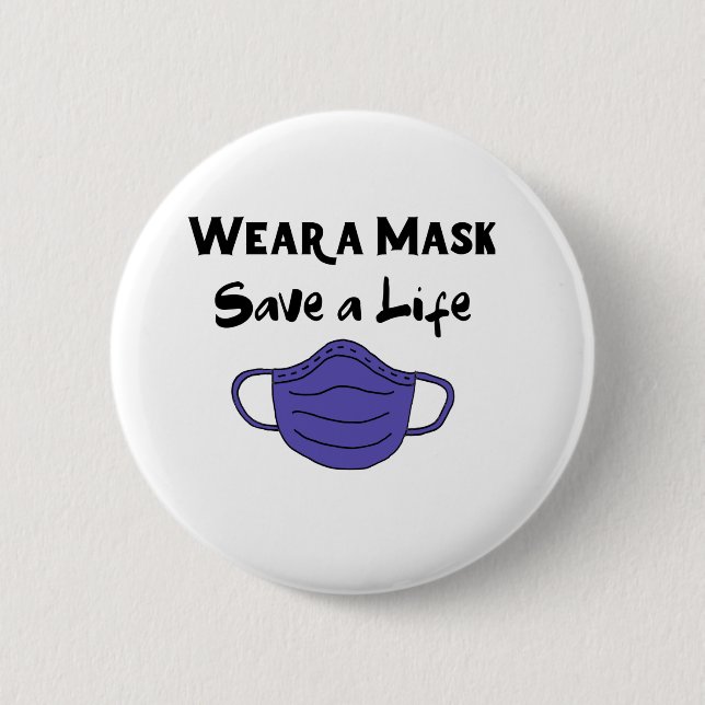 Bära en mask och Spara ett liv Knapp (Framsida)