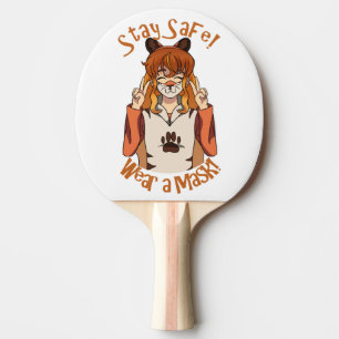 Bära en mask! pingisracket