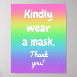 Bära en mask Regnbåge Färg Poster