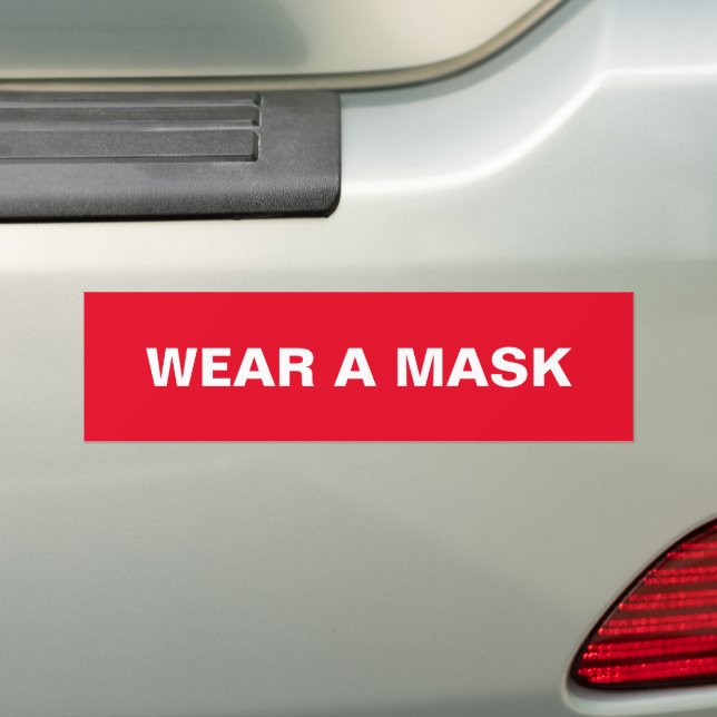 Bära en mask, röd vit minimalistisk bil bildekal (På Bil)