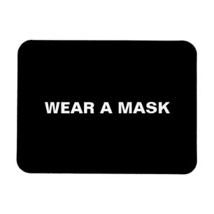 Bära en mask, svartvit minimalist magnet