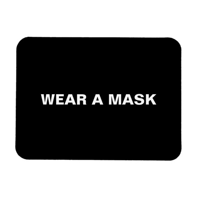 Bära en mask, svartvit minimalist magnet (Horisontell)