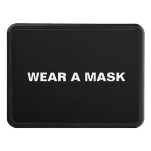 Bära en mask, svartvit minimalistisk släpvagn dragkroksskydd