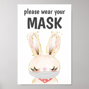 Bära en masksignatur, mask krävs, Bunny Poster