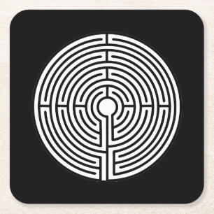 Bara en Maze på Black Underlägg Papper Kvadrat