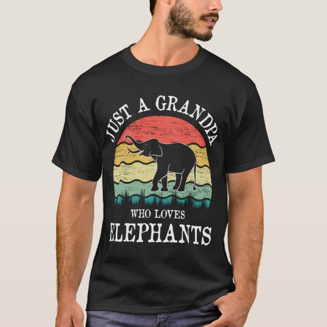 Bara en morfar som Kärlek Elephants Gift T Shirt (Framsida)