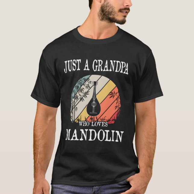 Bara en morfar som Kärlek Mandolin Gift T Shirt (Framsida)