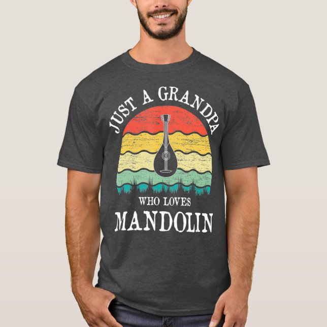 Bara en morfar som Kärlek Mandolin T Shirt (Framsida)